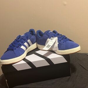 Adidas Blue and White Sneakers (Grand Court Base 00s w/gum bottom)